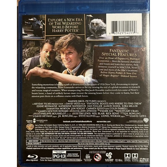 Fantastic Beasts and Where to Find Them (Blu-ray/DVD Combo, 2016) - Picture 2 of 4